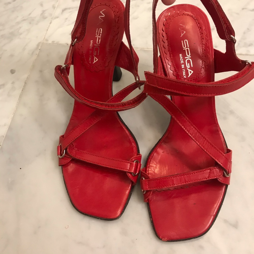 Via Spiga red strappy heels